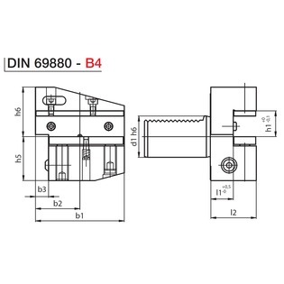 Porte-outil radial renversé gauche forme b4